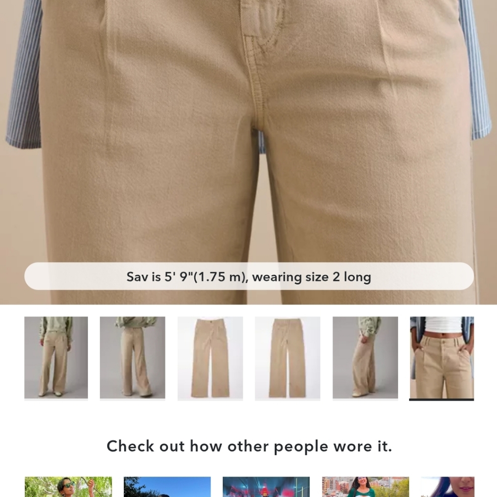 AE Dreamy Drape Stretch Poppy Trouser Size 18 Regular Khaki - Picture 4 of 5